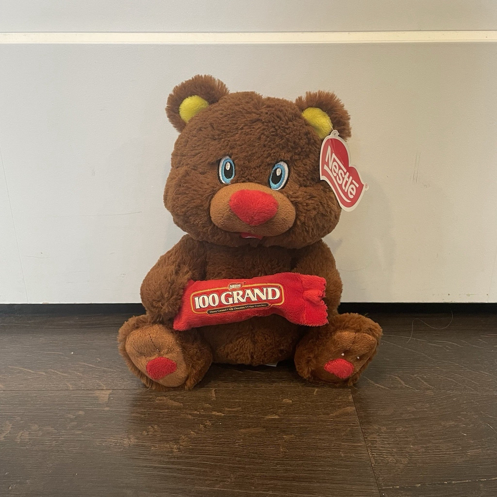 Kelly Toy 100 GRAND 10" Teddy Bear Soft Stuffed Plush Nestle Candy Brown Bear